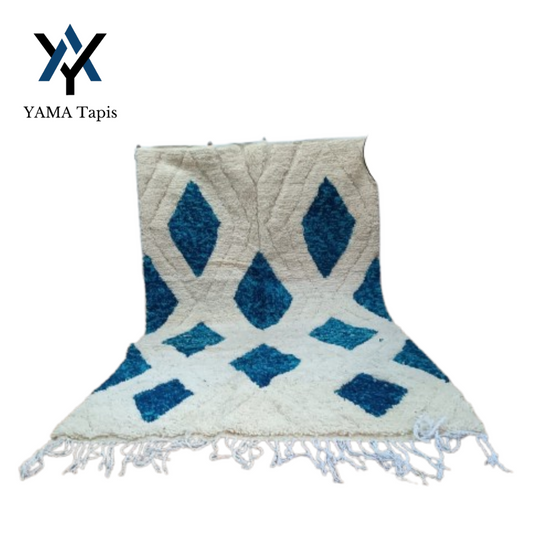 Tapis "Diamants Bleus"-250x154 cm -Motifs de diamants bleus,pour Salon Moderne et Chambre à Coucher