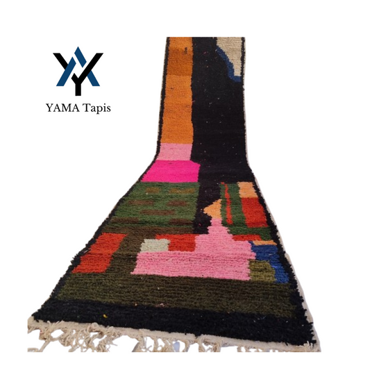 Colorful Moroccan Runner Rug 2.6x11.5 ft – Handwoven Hallway Carpet